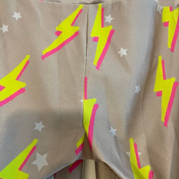 Goldsheep Nude Neon Bolts Leggings size Medium - Picture 9 of 15